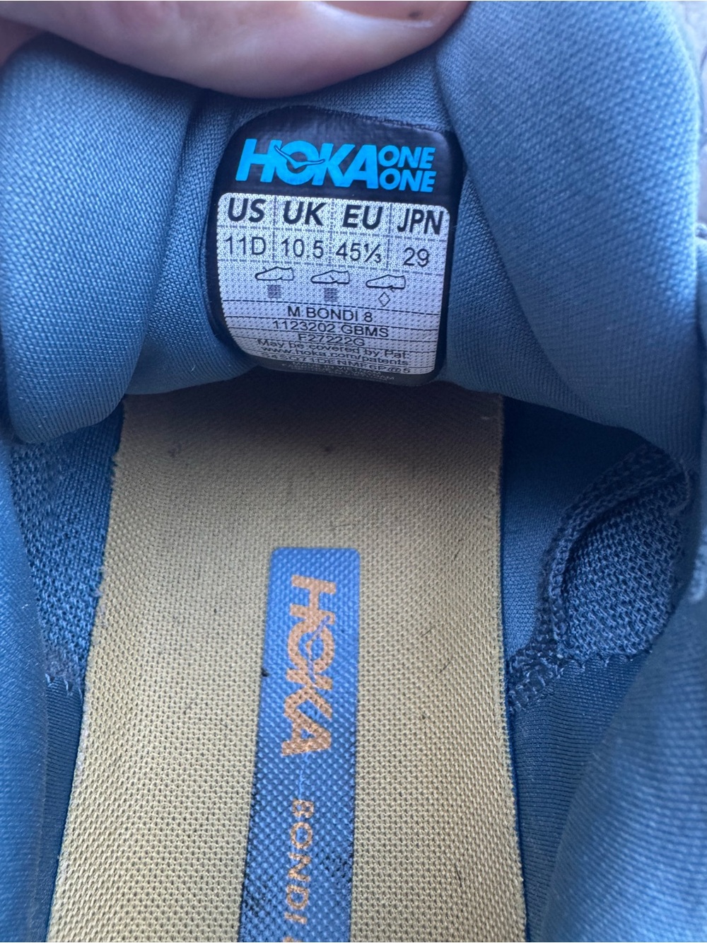 Hoka One One Men's Grey and Yellow Athletic Running Shoes with Red Accent - Picture 4 of 4
